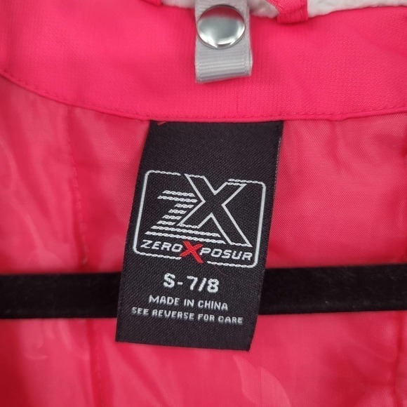 ZEROXPOSUR Girls' Winter Jacket Size Small 7/8 Hooded Faux Fur Trim - Picture 3 of 14